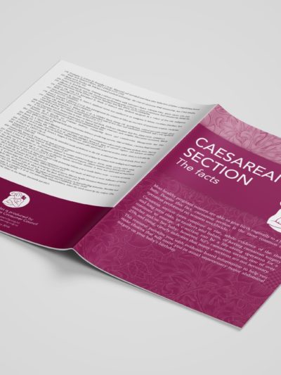 Front and back cover of MSCC's 'Caesarean Section' booklet